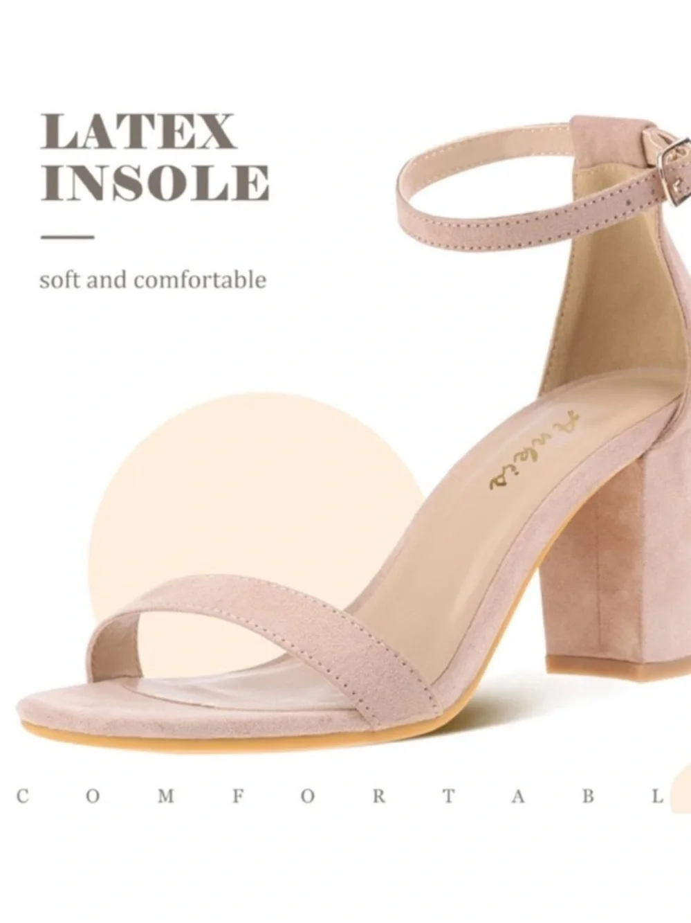 NEW Ankis Open Toe Ankle Strap Chunky Heel Sandals